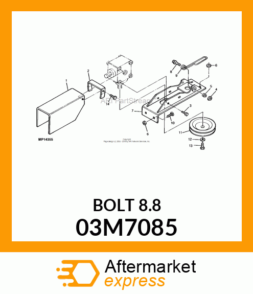 BOLT, RD HD SQ LONG NECK, METRIC 03M7085