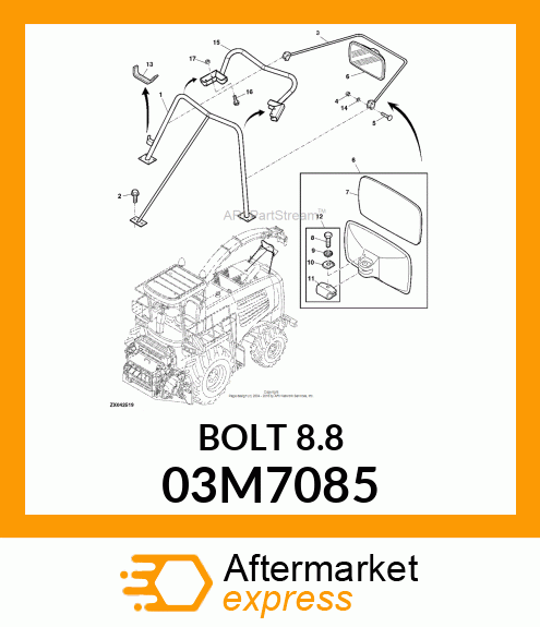 BOLT, RD HD SQ LONG NECK, METRIC 03M7085