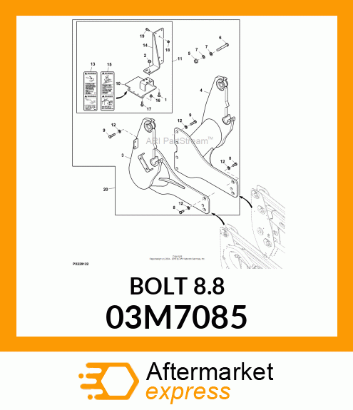 BOLT, RD HD SQ LONG NECK, METRIC 03M7085