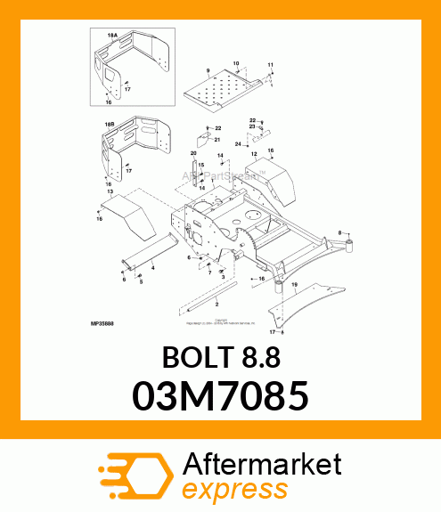 BOLT, RD HD SQ LONG NECK, METRIC 03M7085