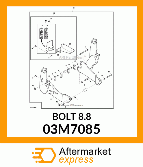 BOLT, RD HD SQ LONG NECK, METRIC 03M7085