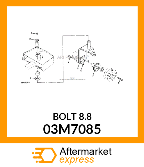 BOLT, RD HD SQ LONG NECK, METRIC 03M7085