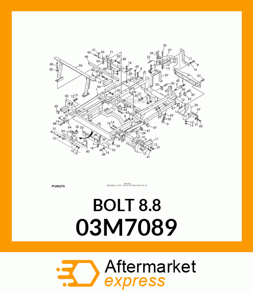 BOLT, RD HD SQ LONG NECK, METRIC 03M7089