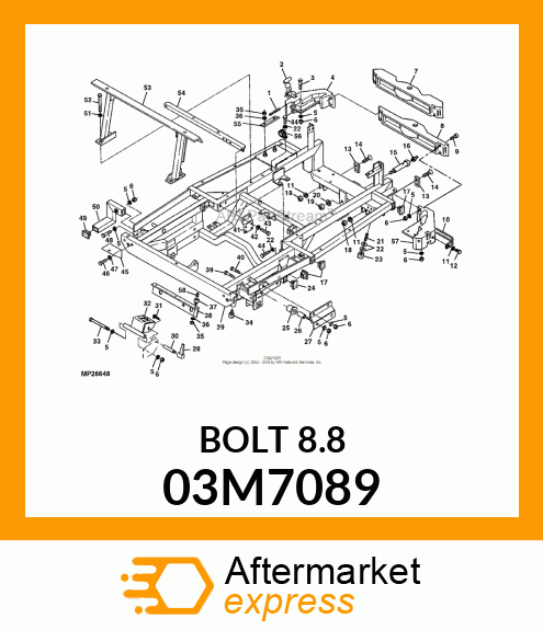 BOLT, RD HD SQ LONG NECK, METRIC 03M7089