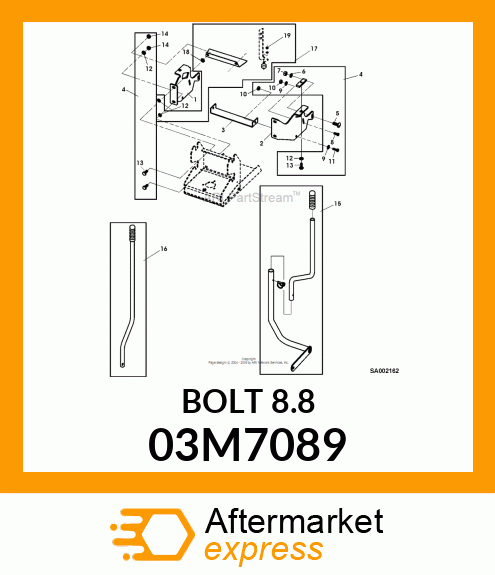 BOLT, RD HD SQ LONG NECK, METRIC 03M7089