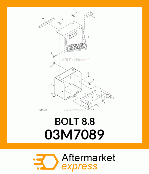 BOLT, RD HD SQ LONG NECK, METRIC 03M7089