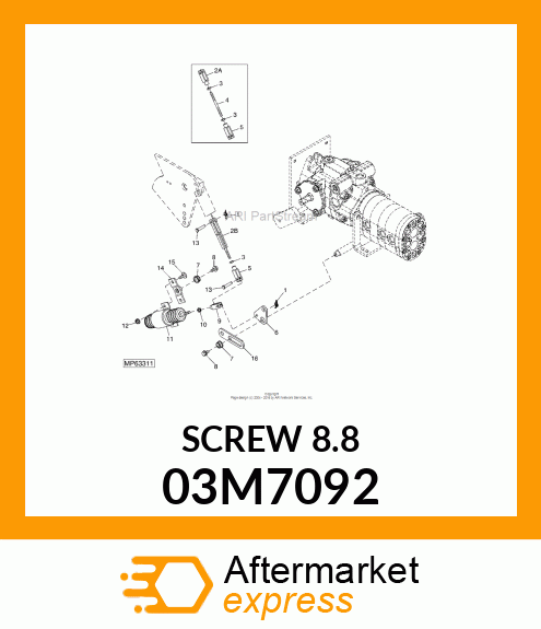 BOLT, RD HD SQ LONG NECK, METRIC 03M7092