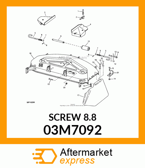 BOLT, RD HD SQ LONG NECK, METRIC 03M7092