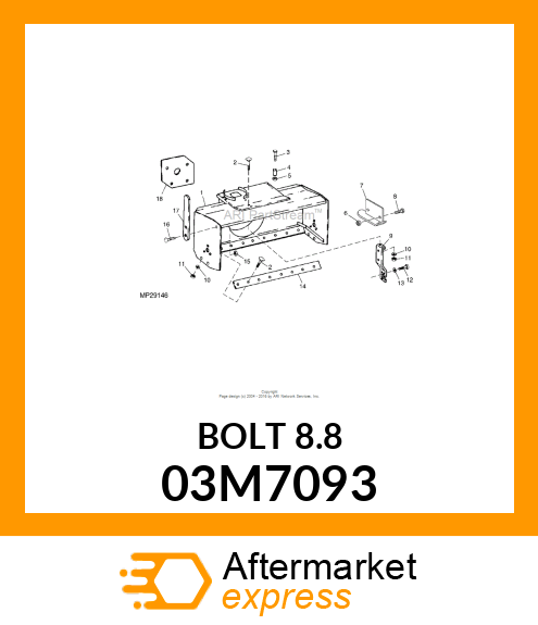 BOLT, RD HD SQ LONG NECK, METRIC 03M7093