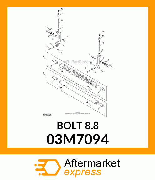 BOLT, RD HD SQ LONG NECK, METRIC 03M7094