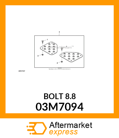 BOLT, RD HD SQ LONG NECK, METRIC 03M7094