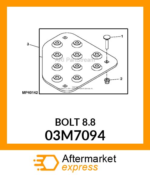 BOLT, RD HD SQ LONG NECK, METRIC 03M7094