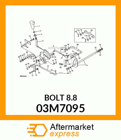 BOLT, RD HD SQ LONG NECK, METRIC 03M7095