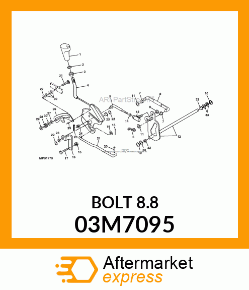 BOLT, RD HD SQ LONG NECK, METRIC 03M7095