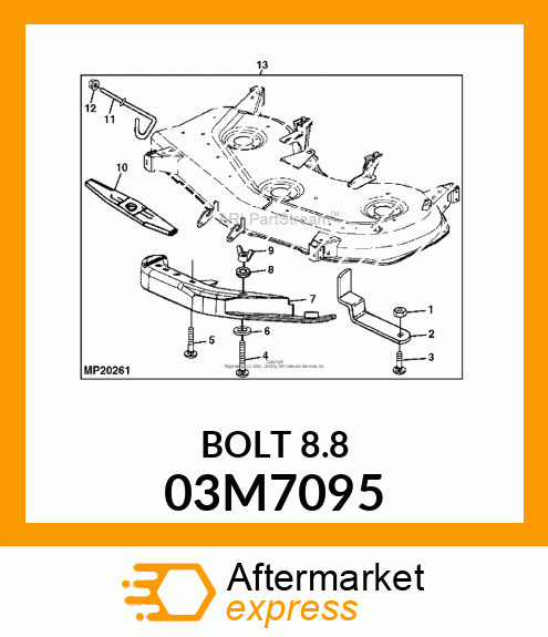 BOLT, RD HD SQ LONG NECK, METRIC 03M7095