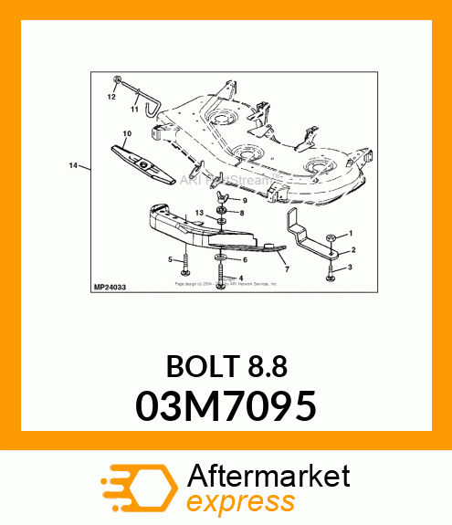 BOLT, RD HD SQ LONG NECK, METRIC 03M7095