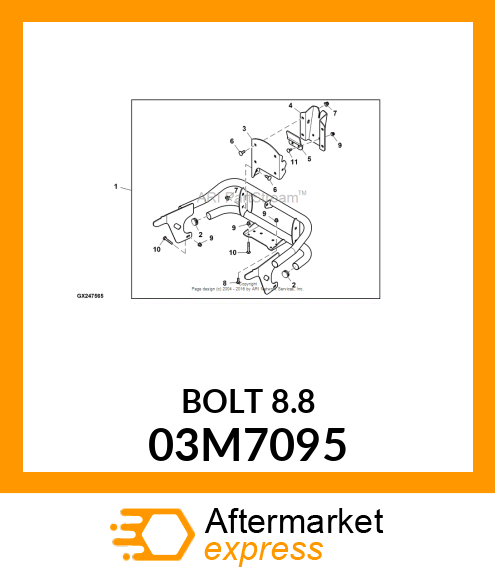 BOLT, RD HD SQ LONG NECK, METRIC 03M7095