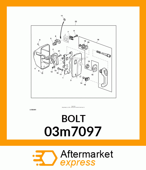 BOLT, RD HD SQ SHORT NECK, METRIC 03m7097