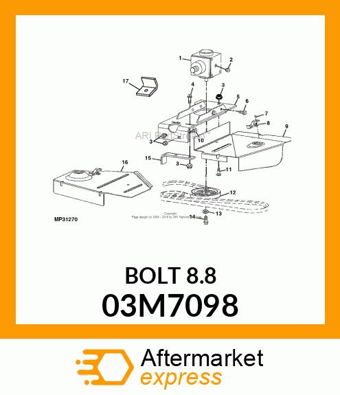 BOLT, RD HD SQ LONG NECK, METRIC 03M7098