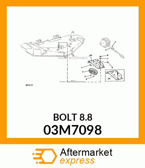 BOLT, RD HD SQ LONG NECK, METRIC 03M7098