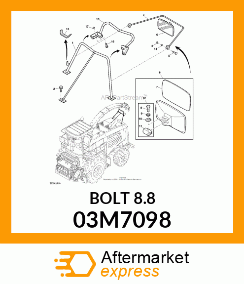 BOLT, RD HD SQ LONG NECK, METRIC 03M7098