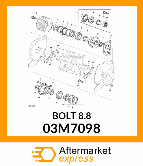 BOLT, RD HD SQ LONG NECK, METRIC 03M7098