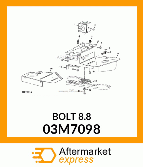 BOLT, RD HD SQ LONG NECK, METRIC 03M7098