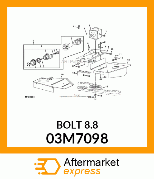 BOLT, RD HD SQ LONG NECK, METRIC 03M7098