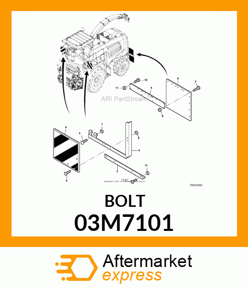 BOLT, RD HD SQ LONG NECK, METRIC 03M7101