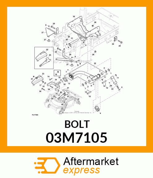 BOLT, RD HD SQ LONG NECK, METRIC 03M7105