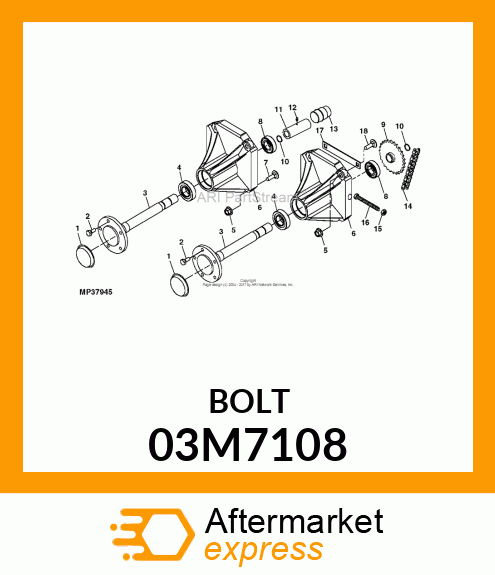 BOLT, RD HD SQ LONG NECK, METRIC 03M7108