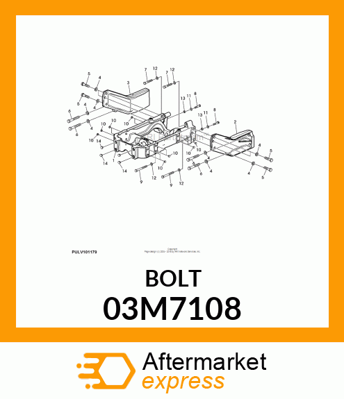 BOLT, RD HD SQ LONG NECK, METRIC 03M7108