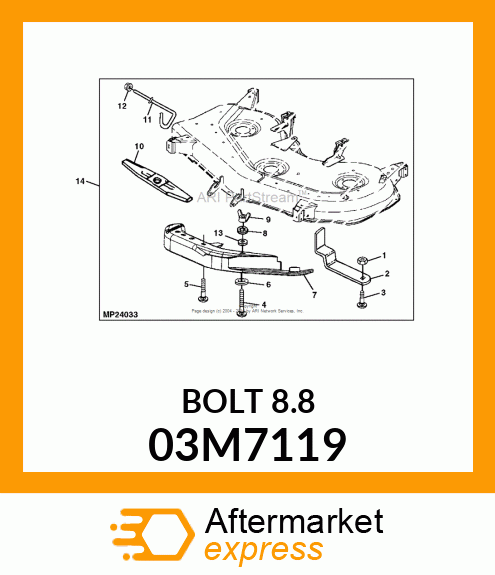 BOLT, RD HD SQ LONG NECK, METRIC 03M7119