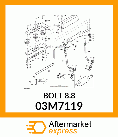 BOLT, RD HD SQ LONG NECK, METRIC 03M7119