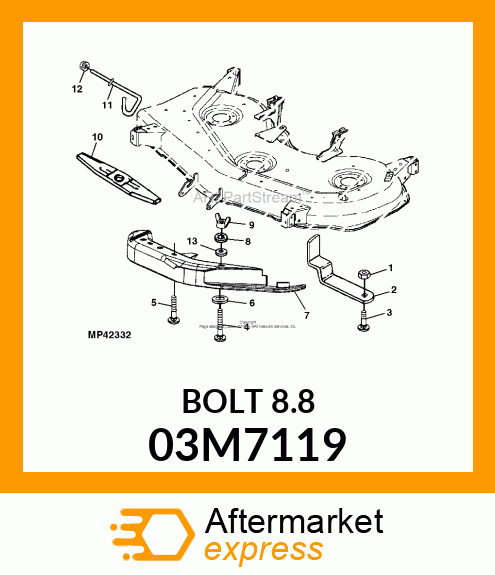 BOLT, RD HD SQ LONG NECK, METRIC 03M7119