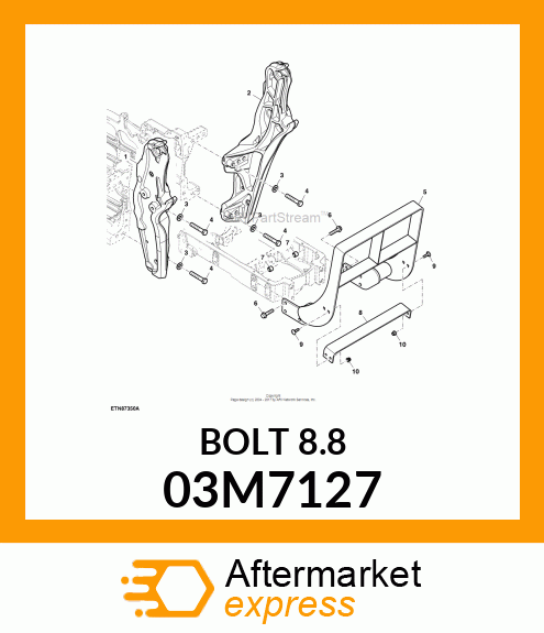 BOLT, RD HD SQ LONG NECK, METRIC 03M7127