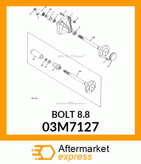 BOLT, RD HD SQ LONG NECK, METRIC 03M7127