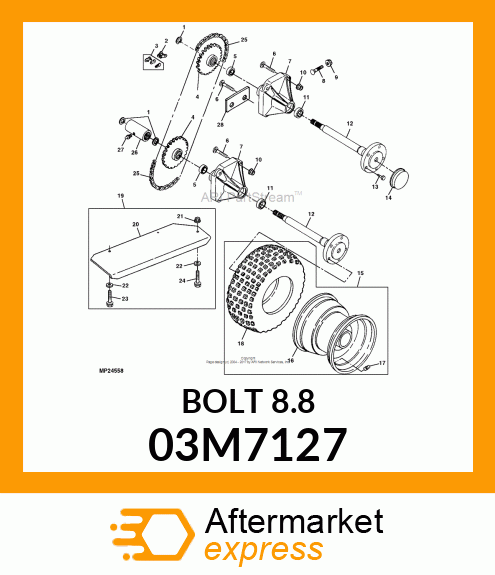 BOLT, RD HD SQ LONG NECK, METRIC 03M7127