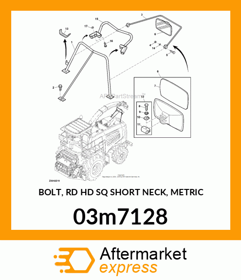 BOLT, RD HD SQ SHORT NECK, METRIC 03m7128