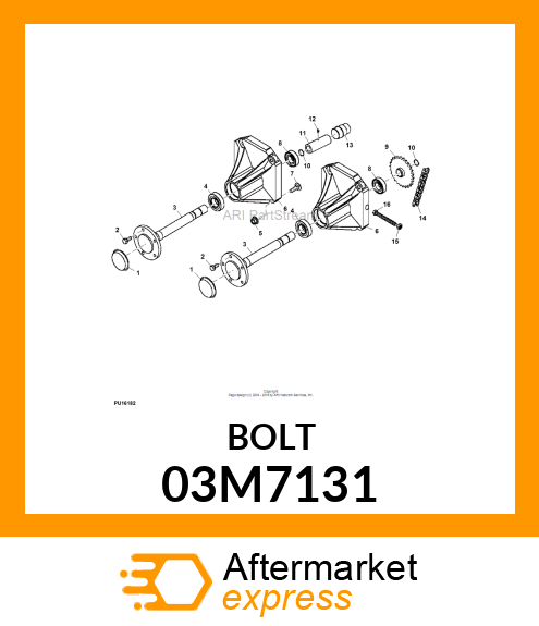 BOLT, RD HD SQ LONG NECK, METRIC 03M7131