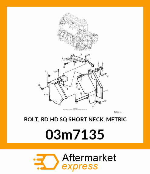 BOLT, RD HD SQ SHORT NECK, METRIC 03m7135