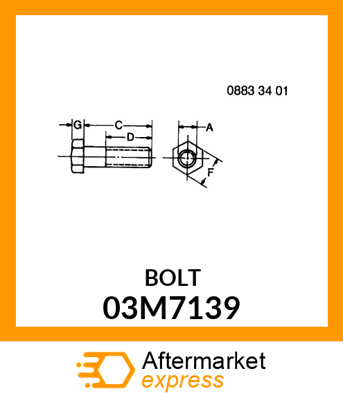 SCREW, HEX HEAD, METRIC 03M7139