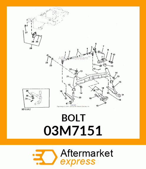 BOLT, RD HD SQ LONG NECK, METRIC 03M7151