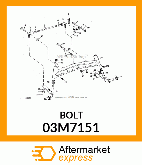 BOLT, RD HD SQ LONG NECK, METRIC 03M7151