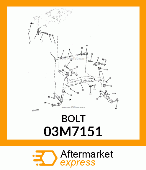 BOLT, RD HD SQ LONG NECK, METRIC 03M7151