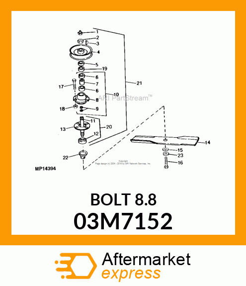 BOLT, RD HD SQ LONG NECK, METRIC 03M7152