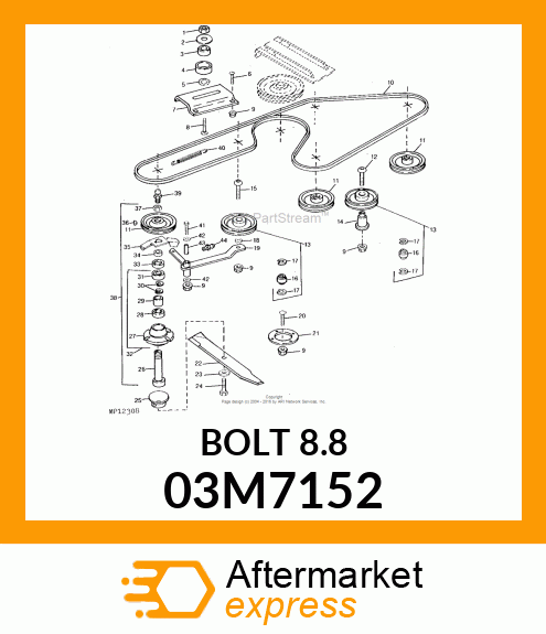 BOLT, RD HD SQ LONG NECK, METRIC 03M7152