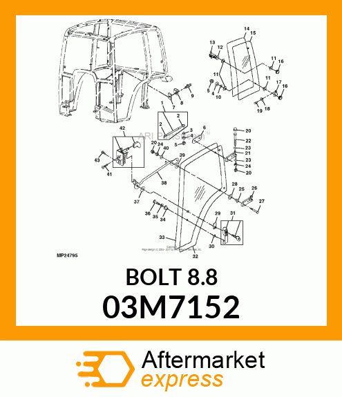 BOLT, RD HD SQ LONG NECK, METRIC 03M7152