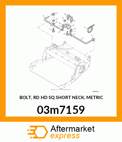 BOLT, RD HD SQ SHORT NECK, METRIC 03m7159