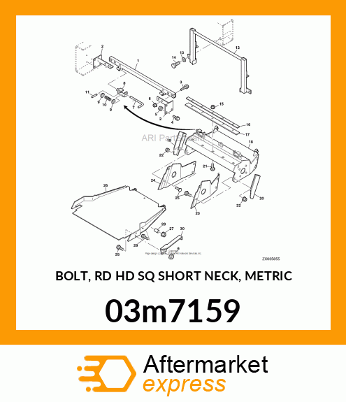 BOLT, RD HD SQ SHORT NECK, METRIC 03m7159